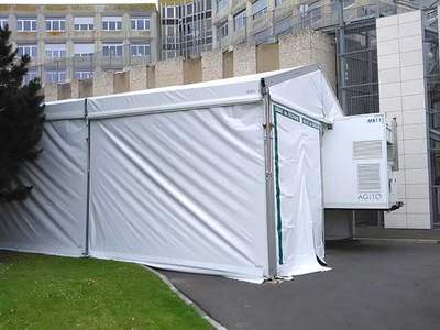 tente de stockage pour l'hopital de saint malo